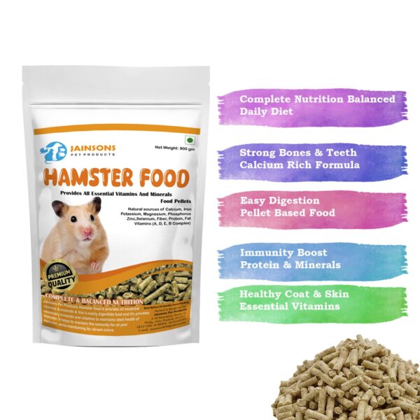 JAINSONS PET PRODUCTS Hamster Food | 900g Balanced Pellet Mi...