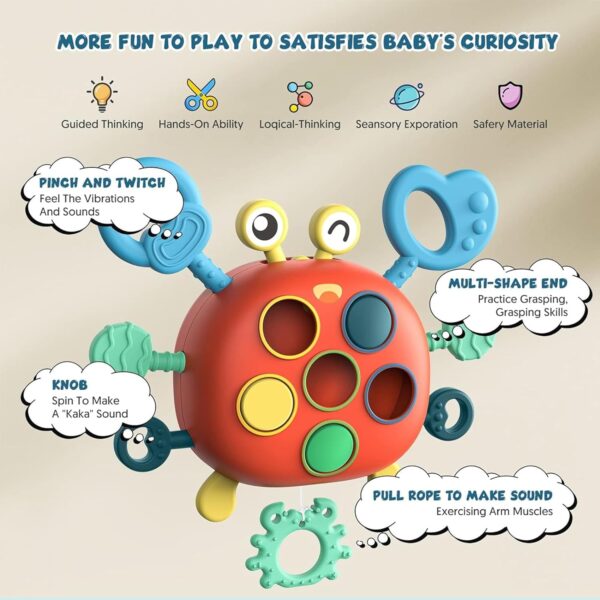 Kidology Baby Montessori Sensory Toys | Silicone Pull String...