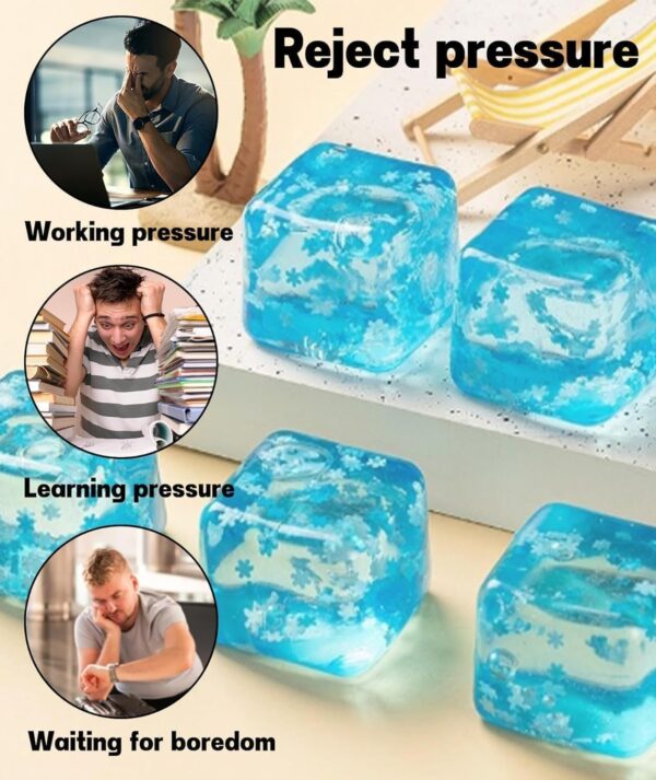 71rGnQONziL._SL1500_.jpg Slow-Rise Squishy Ice Cube Fidget Toy, Blue, 4.5cm, Stress R...