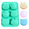 Cartoon Animal Shape Silicone Mold | 6 Cavity Frog, Bear, Ow...