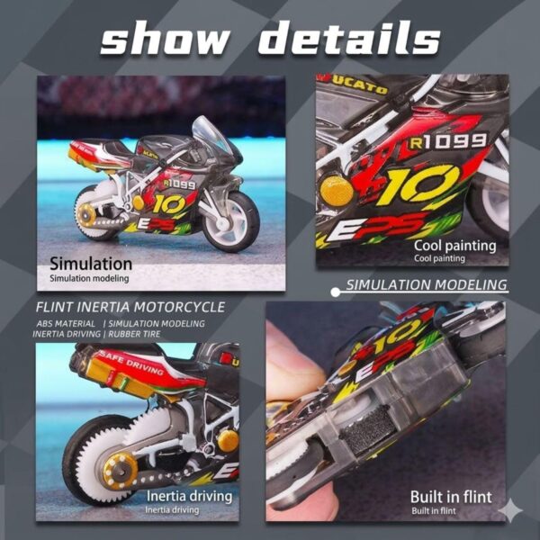 71v8d5gum-L._SL1500_.jpg AK'S Venture Set of 3 Racing Motorcycle Toys for Kids with F...