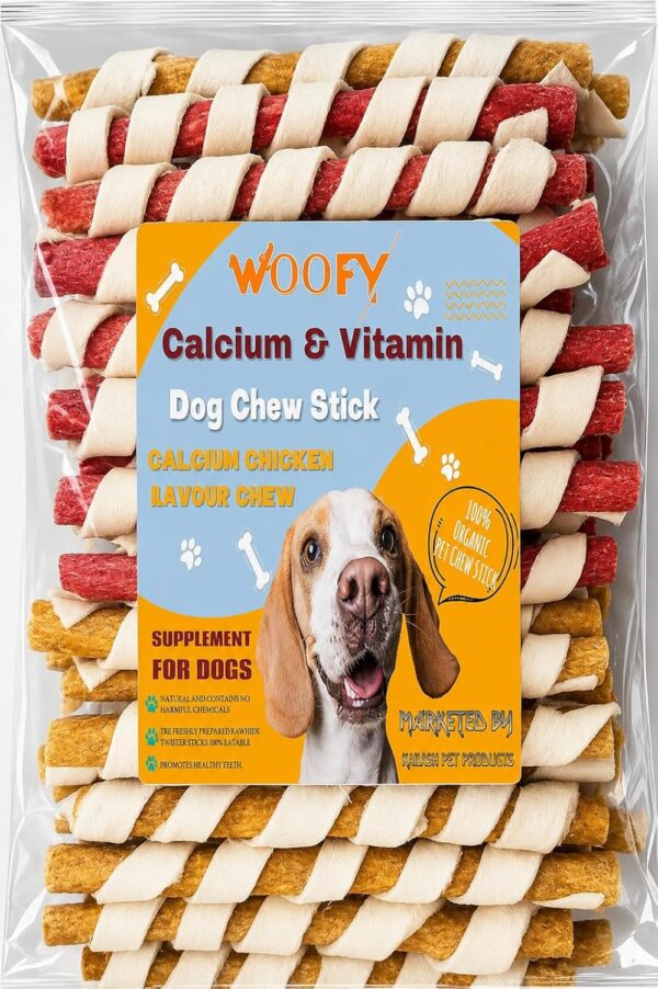 71v9baTsq5L._SL1500_.jpg Woofy Dog Spiral munchy Rawhide chew Stick | 500gm Chicken F...