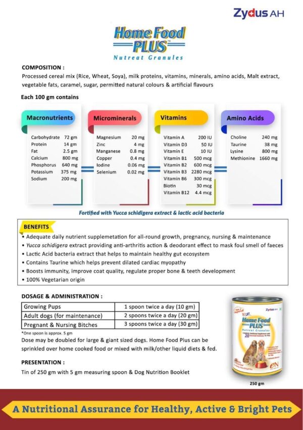 71xCYTNZodL._SL1280_.jpg Vegetarian Dog Feed Supplement (Pack of 1- 250 gm)