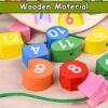 71xLwUkUoxL._SL1500_.jpg WISHKEY Wooden Learning Clock with Bead Lace, Educational Di...
