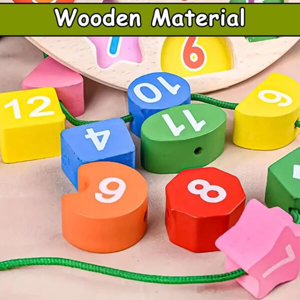 71xLwUkUoxL._SL1500_.jpg WISHKEY Wooden Learning Clock with Bead Lace, Educational Di...