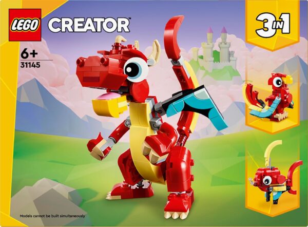 71xlYMQ0XaL._SL1500_.jpg LEGO 31145 Creator 3in1 Red Dragon Toy to Fish Figure to Pho...