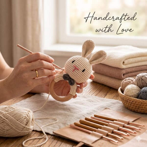 813MGvuUUuL._SL1500_.jpg Handmade Crochet Baby Rattles Combo (Rabbit & Tiger) | Soft ...