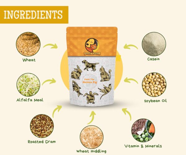 81DX2DoZ6L._SL1500_.jpg Foodie Puppies Premium Guinea Pig Food Pellets | Highly Nutr...