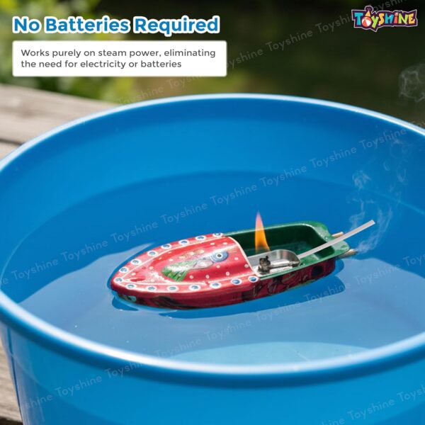 81EylP7pccL._SL1500_.jpg Toyshine Classic Steam Powered Tin Metal Boat, Pop Pop Putt ...