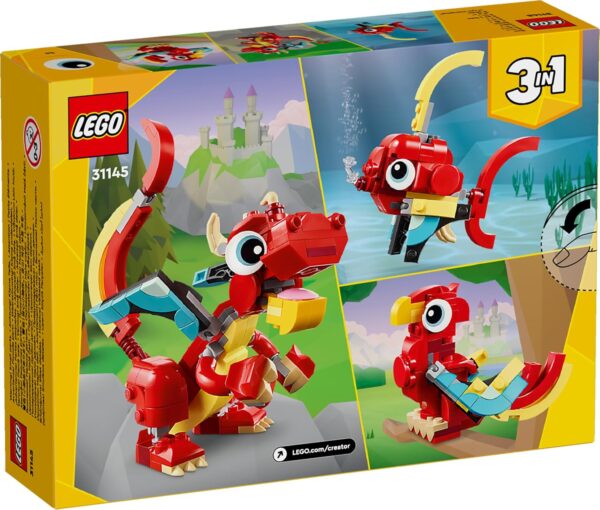 81Z1GkuhJoL._SL1500_.jpg LEGO 31145 Creator 3in1 Red Dragon Toy to Fish Figure to Pho...