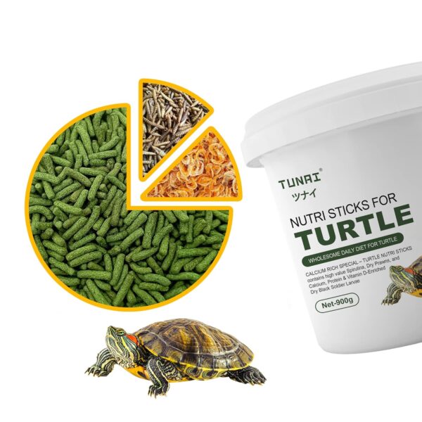 81eR7FcQDqL._SL1500_.jpg TUNAI 3In1 Adult Turtle Food Stick Spirulina Added with Whol...