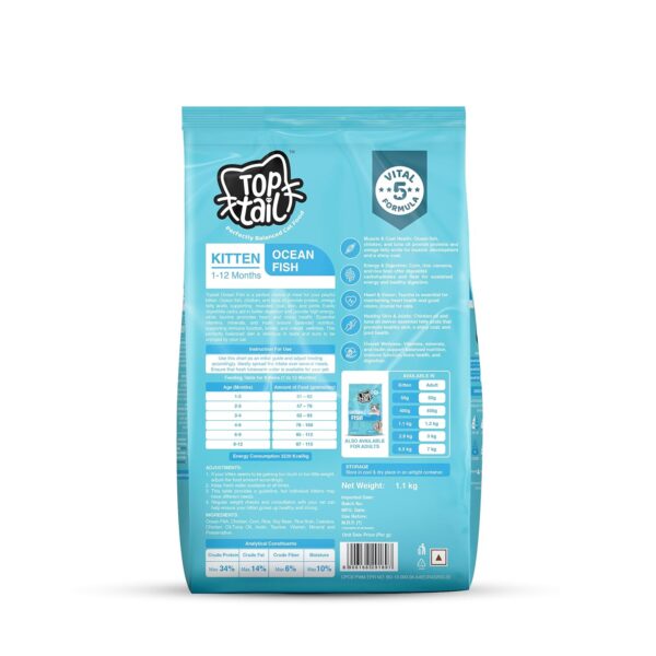TOPTAIL Ocean Fish Food for Kitten 1-12 Month-1.1kg Dry, Cat...