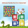 Popcorn Games & Puzzles 2-in-1 Ludo and Snakes & Ladders Boa...