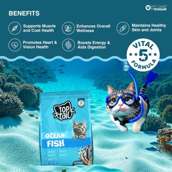TOPTAIL Ocean Fish Food for Kitten 1-12 Month-1.1kg Dry, Cat...
